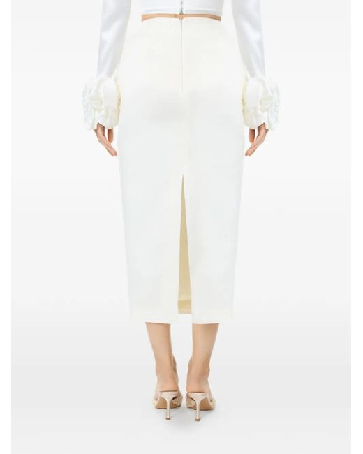 POST MERIDIEM White Slit Midi Skirt