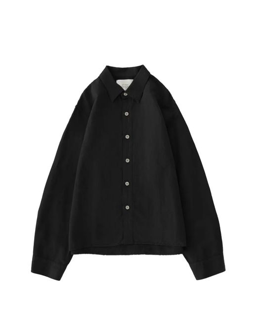 Studio Nicholson Black Hithe Garment-Dyed Shirt for men