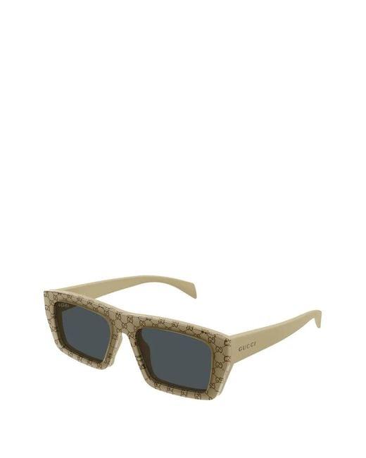Gucci Gray Square-Frame Pattern Sunglasses for men