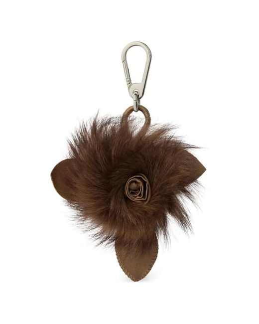 Lemaire Brown Fuzzy Rose Charm