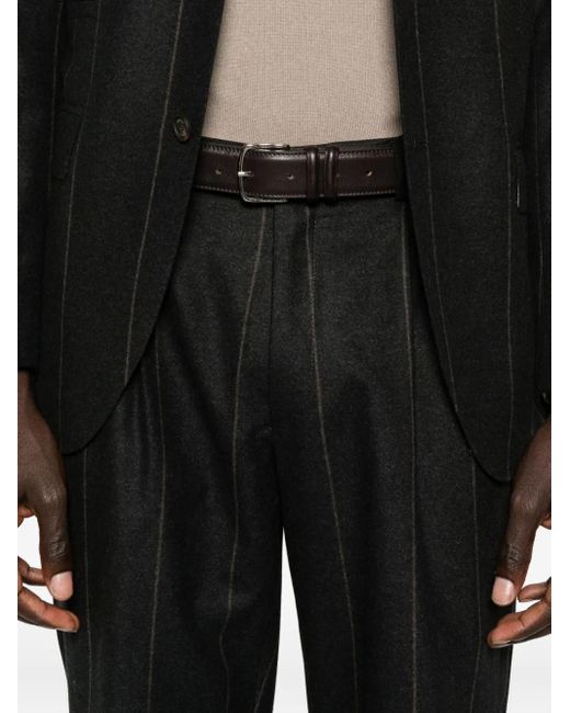 Eleventy Black Pinstripe Wool-blend Suit for men