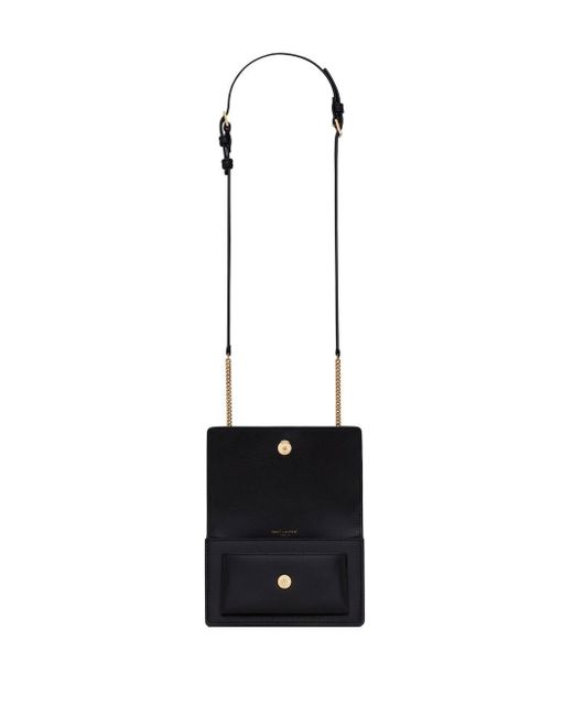 Saint Laurent Classic Baby Monogram Chain Bag In Natural And Black