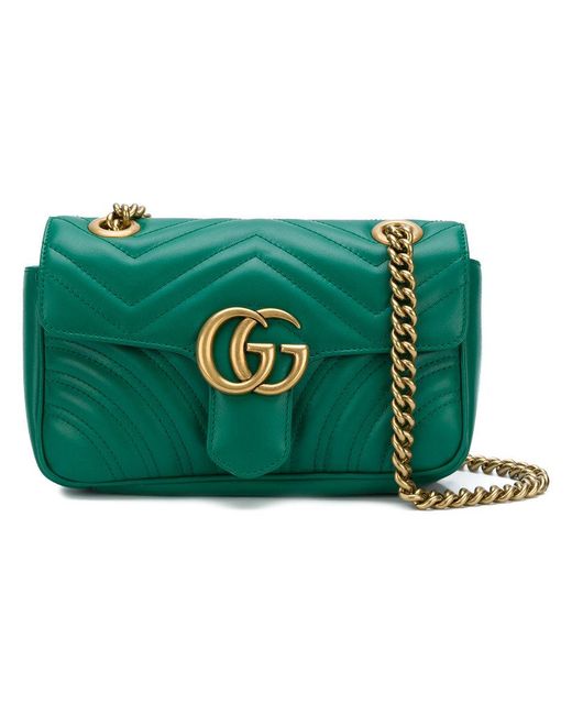 Gucci Green Marmont Matelassé Mini Bag
