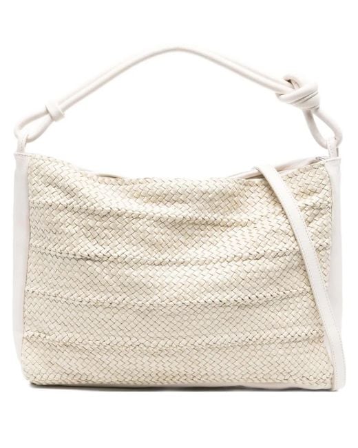 Reptile's House Natural Woven Knot-Detail Tote Bag