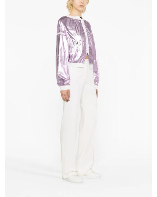 Tom Ford Pink Metallic Cropped Bomber Jacket