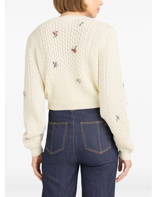 Cardigan Rasa À Fleurs Brodées Cinq À Sept en coloris Natural