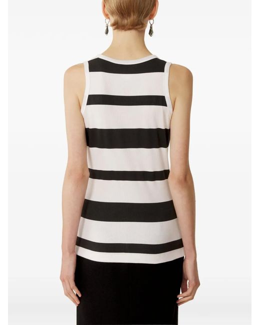 Lanvin White Striped Tank Top