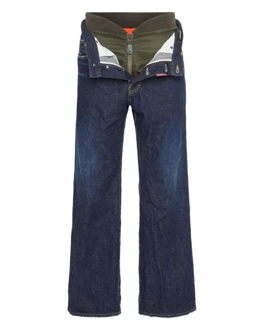 DSquared² Blue Aviator Wash Loose Jeans for men