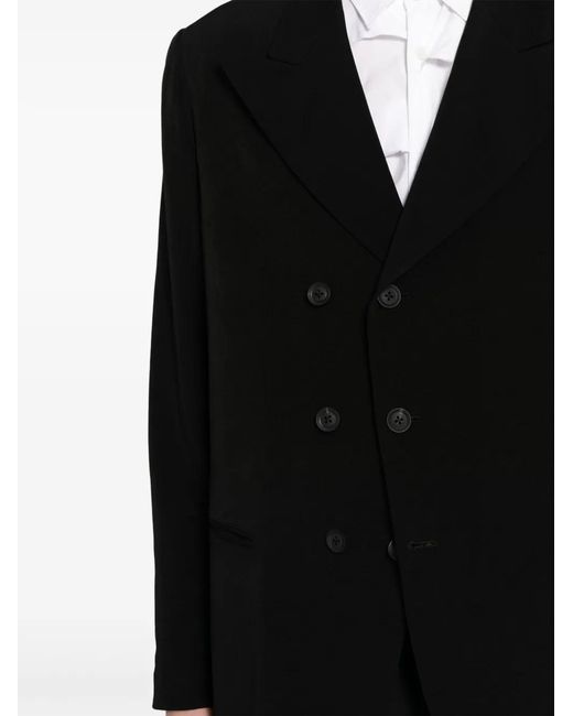Yohji Yamamoto Black Double-Breasted Blazer for men