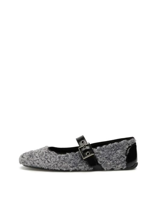 Candice Cooper White Ballerines Dafne Brid Teddy À Boucle