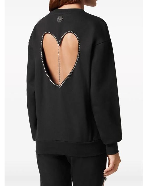 Philipp Plein Black Logo-Patch Cotton Sweatshirt
