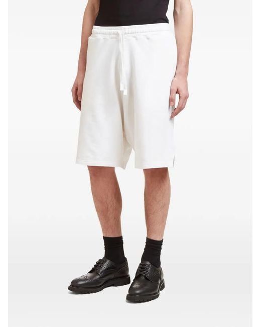 Aiezen White Drawstring Drop-Crotch Shorts for men