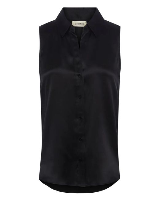 L'Agence Black Sleeveless Blouse