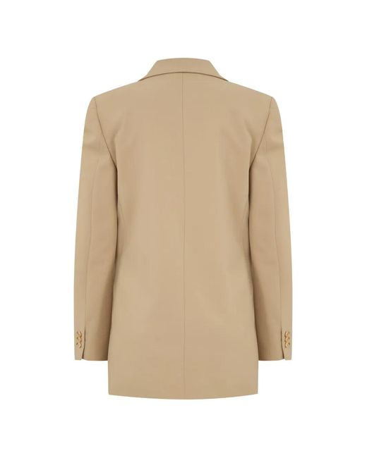 Alberta Ferretti Natural Oversized Single-Breasted Jacket
