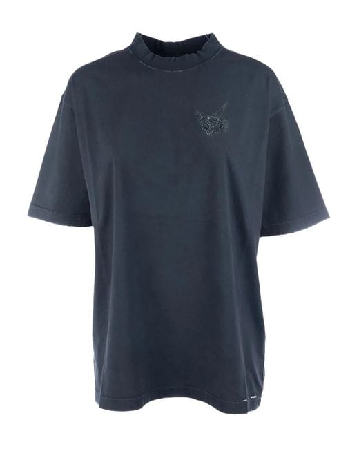 Balenciaga Blue Logo Cotton T-Shirt