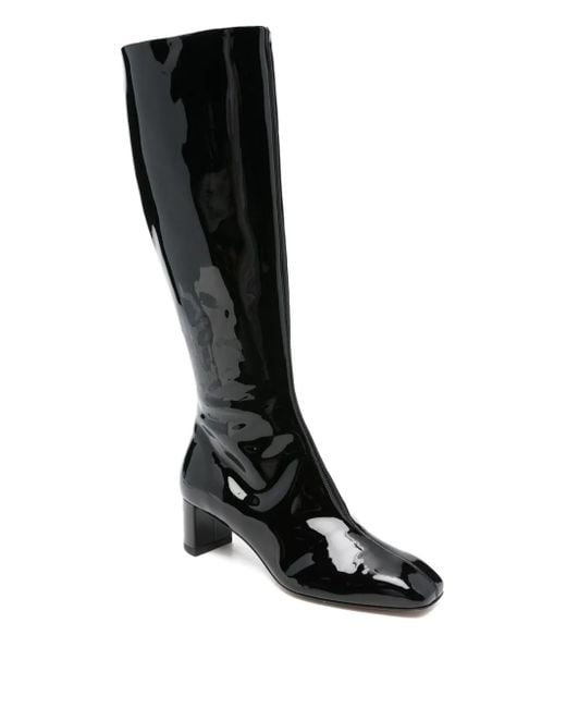 Aeyde Black 50Mm Marty Patent Calf Leather Knee-High Boots