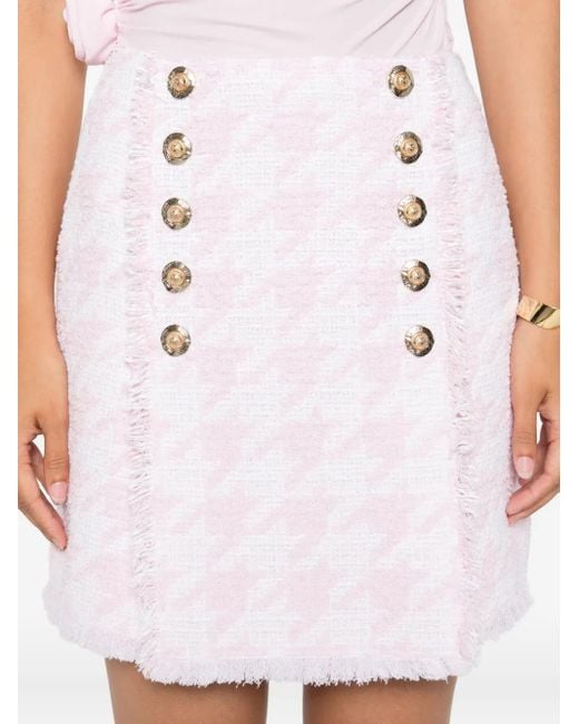 Balmain ツイード ミニスカート Pink