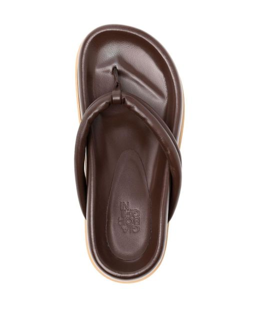 Gia Borghini Brown Frederique 40mm Leather Sandals