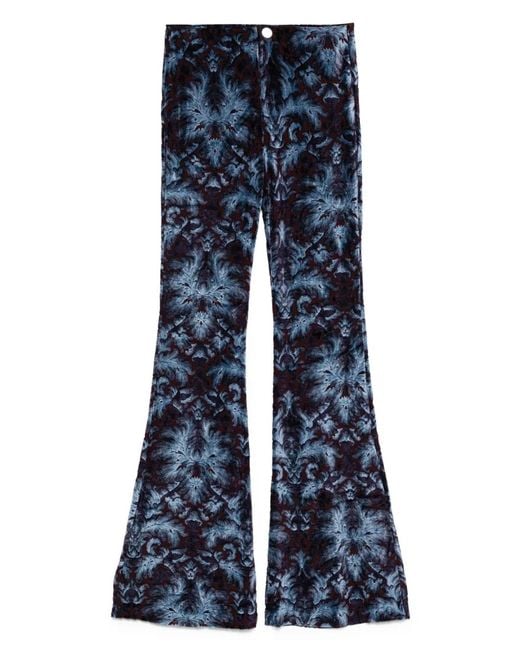 Etro Blue Abstract-Pattern Trousers