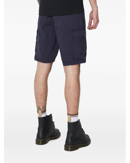 Napapijri Blue Noto Logo-Patch Cargo Shorts for men