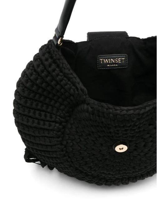 Twinset Black Handtasche Mit Logo-Schild