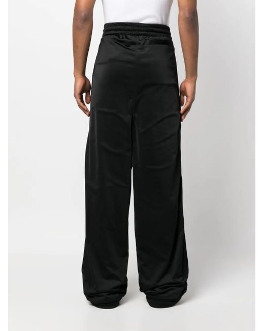 Vetements Black Logo-Print Wide-Leg Trousers