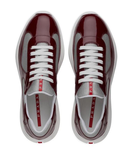 メンズ Prada テクニカル ファブリック スニーカー Red