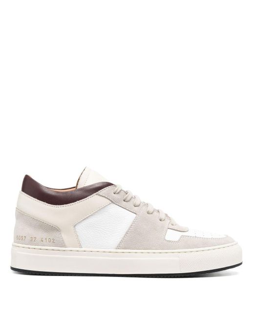 Common Projects Leather Decades Mid Contrast-trim Sneakers in White | Lyst