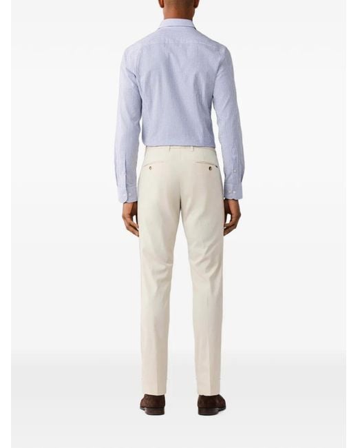Hackett White Kensington Ribbed-Texture Chinos for men
