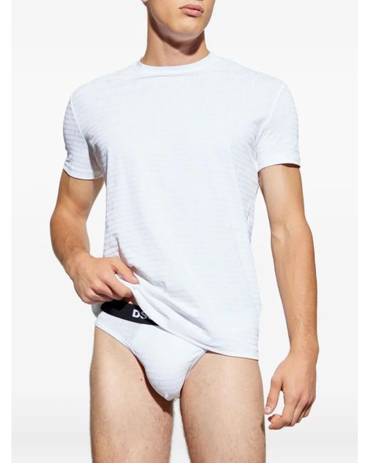 DSquared² White Logo-Print Briefs for men
