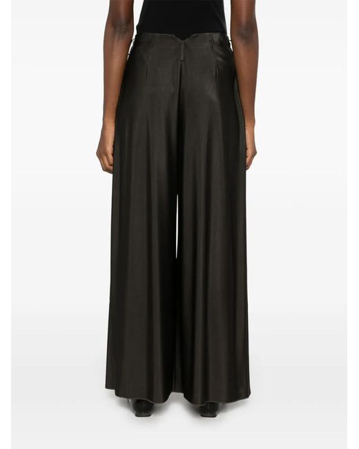 Giorgio Armani Black Pleated Wide Trousers