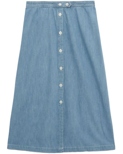 A.P.C. Blue High-rise Denim Skirt