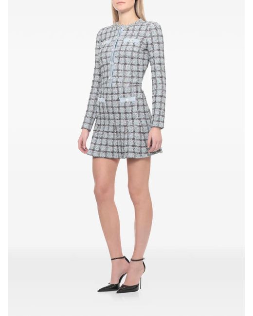 Self-Portrait White Check-Pattern Cardigan