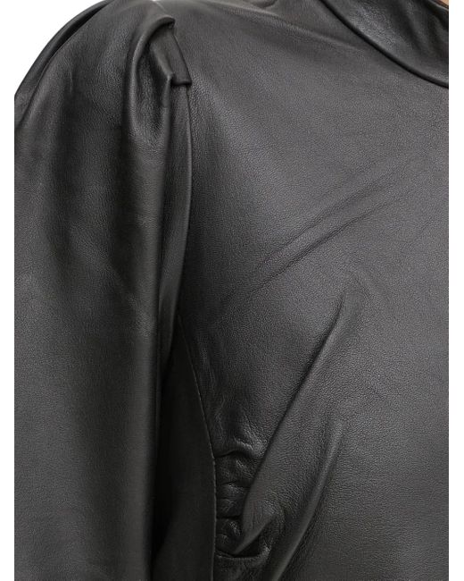 Bruuns Bazaar レザー ミニドレス Black