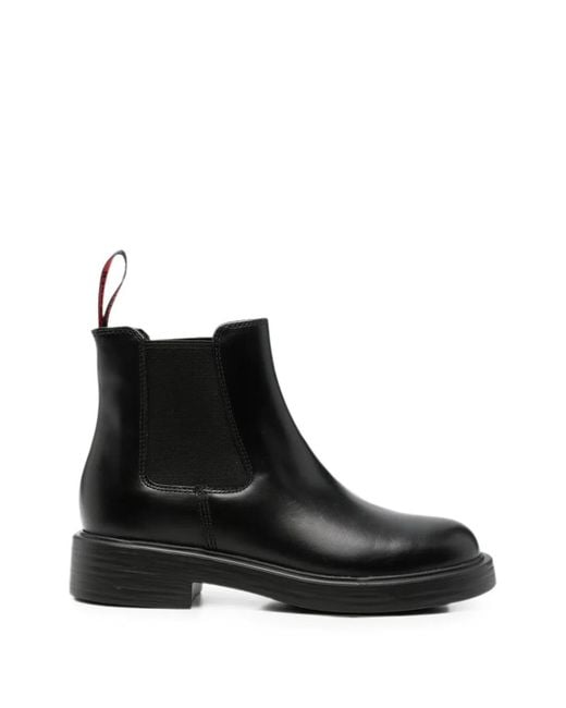 Camper Black Dean Elasticated-Panel Pull-Tab Chelsea Boots