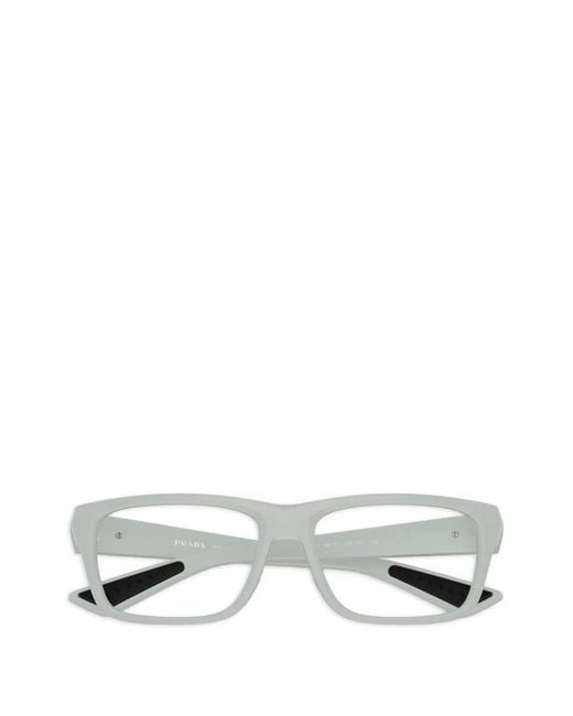 Prada Linea Rossa White Square-Frame Glasses
