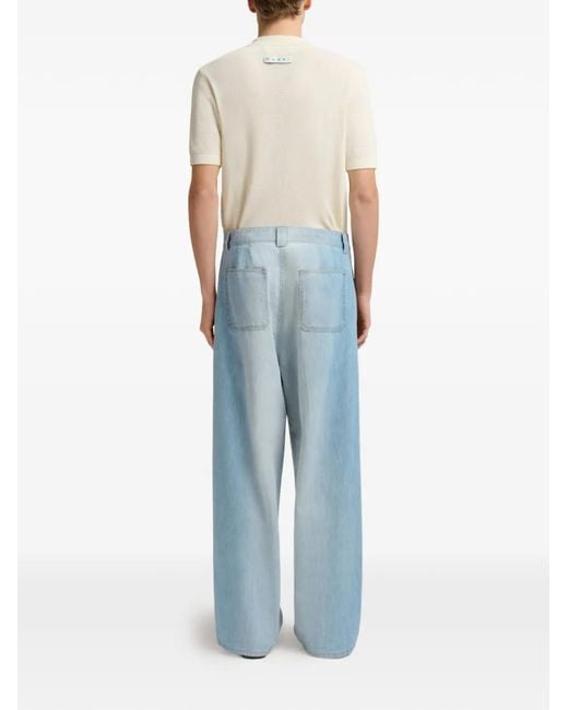 Marni Blue Chambray Jeans With Foulard for men
