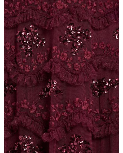 Needle & Thread Purple Gerüschtes DAISY Midikleid