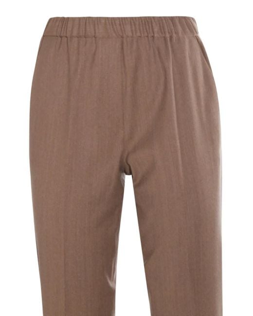 Pantalones con cinturilla elástica Antonelli de color Natural