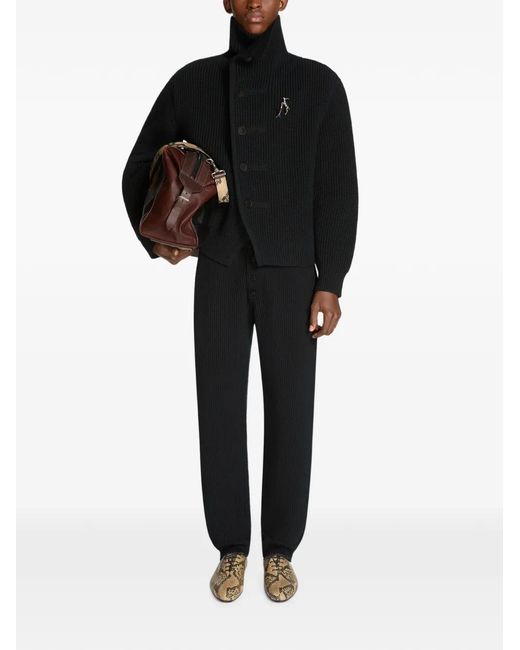 Dries Van Noten Black Wool Pants for men