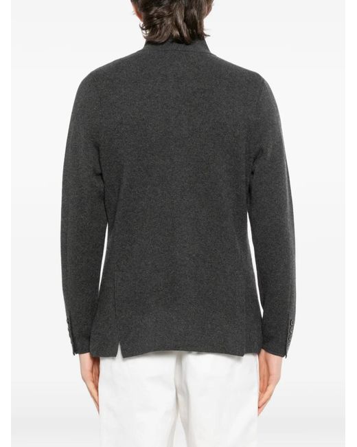 N.Peal Cashmere Black Grosvenor Jacket for men