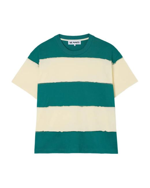 Sunnei Gestreept T-Shirt in het Green