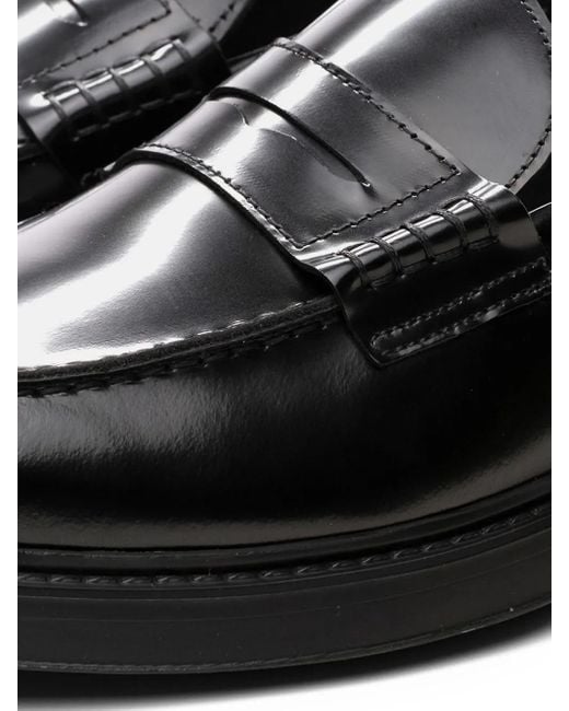 メンズ Poche Paris レザーローファー Black