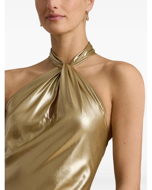 Ralph Lauren Metallic Robe Longue À Design Torsadé