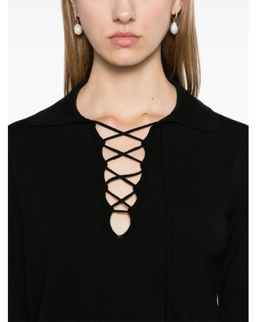 Top de punto Roberto Collina de color Black
