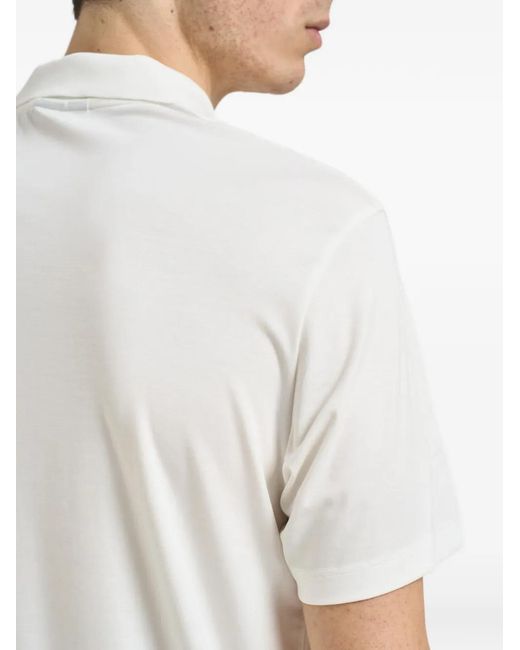 Emporio Armani White Buttoned Polo Shirt for men
