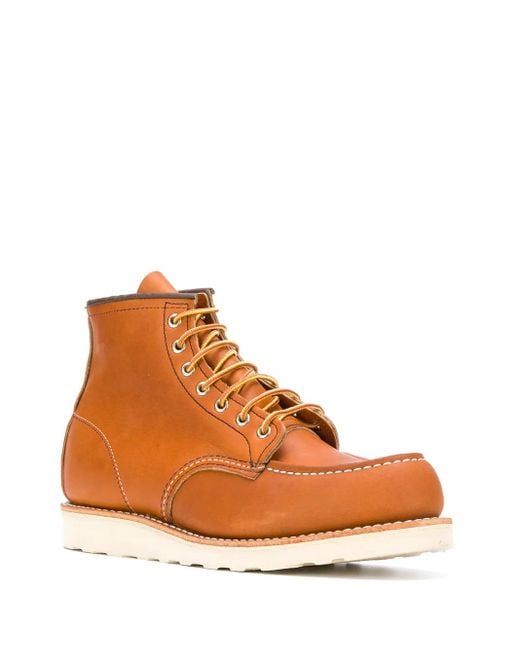 Red Wing Orange Classic Mock Toe Boots for men