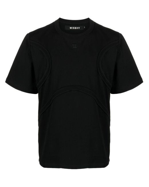 M I S B H V T-Shirt mit Logo-Stickerei in Black für Herren