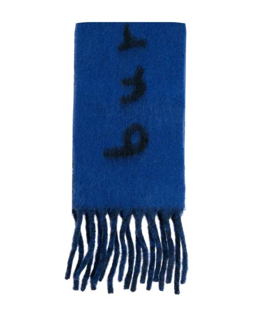 Sciarpa Con Frange E Logo di Burberry in Blue