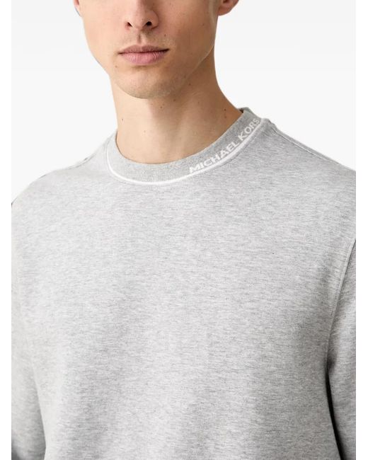 Michael Kors Gray Logo-Print Crew-Neck Sweater for men